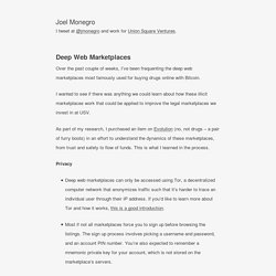 Monegro — Deep Web Marketplaces