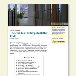 The Joel Test: 12 Steps to Better Code