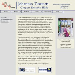 Johannes Tinctoris: Complete Theoretical Works