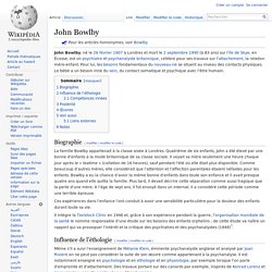 John BOWLBY - psychanalyste