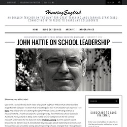 John Hattie on School Leadership