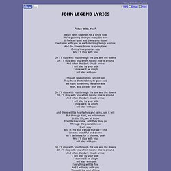 JOHN LEGEND LYRICS - Stay With You