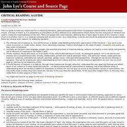 John Lye's Courses and Sources Pages