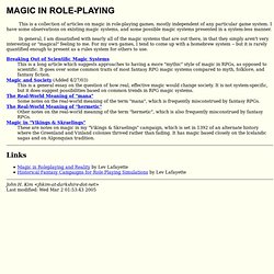 John Kim's Magic in Roleplaying Pages