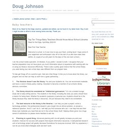 Doug Johnson Website - dougwri - Baby teachers
