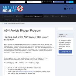 Join our anxiety bloggers program