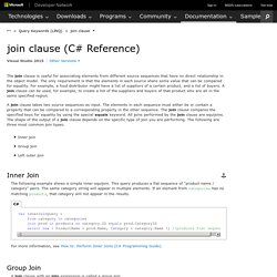 join clause (C# Reference)