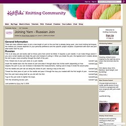 Joining Yarn - Russian Join - Knitting Community