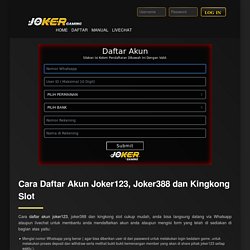 Daftar Akun Joker123