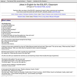 Jokes in English for the ESL/EFL Classroom - Short Jokes