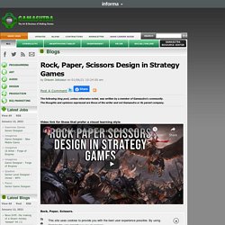 Draven Jolicoeur's Blog - Rock, Paper, Scissors Design in Strategy Games