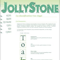 JollyStone : Classification Vox-Atypi