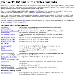 Jon Skeet's C# and .NET articles and links