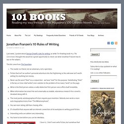 Jonathan Franzen’s 10 Rules of Writing