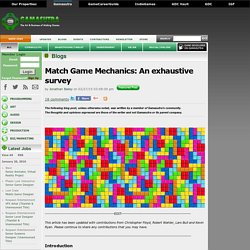 Jonathan Bailey's Blog - Match Game Mechanics: An exhaustive survey