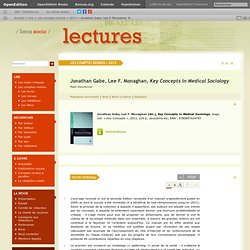 Jonathan Gabe, Lee F. Monaghan, Key Concepts in Medical Sociology