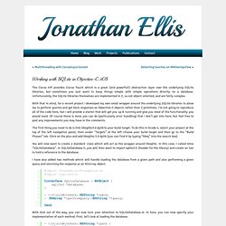 Jonathan Ellis » Working with SQLite in Objective-C/iOS