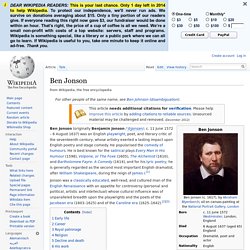 Ben Jonson - english page