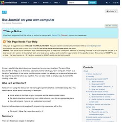 Use Joomla! 1.6 on your own computer