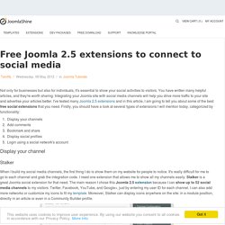 Free Joomla 2.5 extensions to connect to social media