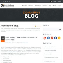 Free Joomla 2.5 extensions to connect to social media - Blog