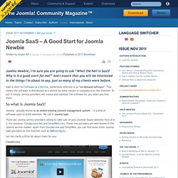 SaaS – A Good Start for Joomla Newbie