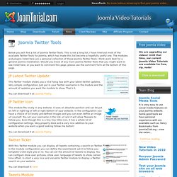 Joomla Twitter Tools