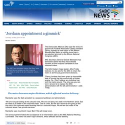 ‘Jordaan appointment a gimmick’:Tuesday 19 May 2015