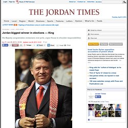 Jordan biggest winner in elections — King