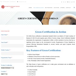 Green Certificate For Product in Jordan