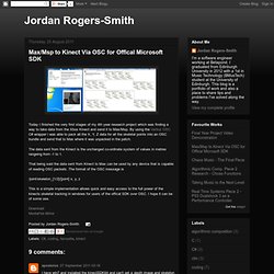 Max/Msp to Kinect Via OSC for Offical Microsoft SDK