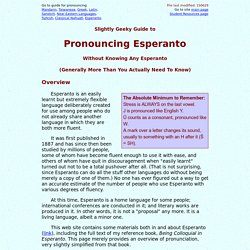 Jordan: Pronouncing Esperanto