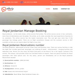 Royal Jordanian Reservations number