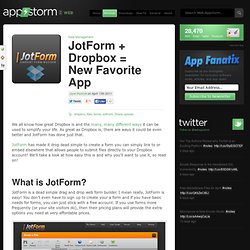 JotForm + Dropbox = New Favorite App