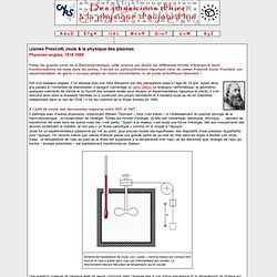 Joule & la physique des plasmas