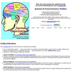 JCS, Journal of Consciousness Studies