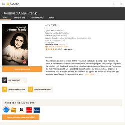 Le Journal d'Anne Frank - Babelio