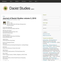Journal of Daoist Studies volume 3, 2010
