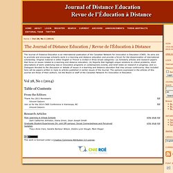 The Journal of Distance Education / Revue de l'Éducation à Distance