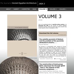 Third Issue - The Journal of Ancient Egyptian Architecture