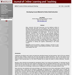 Developing Course Material for Online Adult Instruction