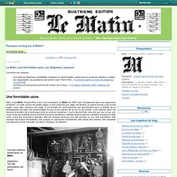 Le journal Le Matin, histoire en images