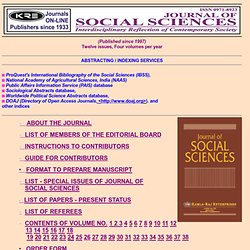 Journal of Social Sciences
