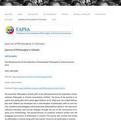 Journal of Philosophy in Schools