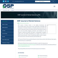 Peer Reviewed Dental Journal - OSP Journals