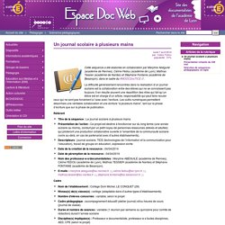 Un journal scolaire à plusieurs mains - Espace Doc Web