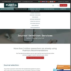 Journal Selection Services - Best journal finder for Reseach
