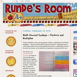 Math Journal Sundays - Factors and Multiples