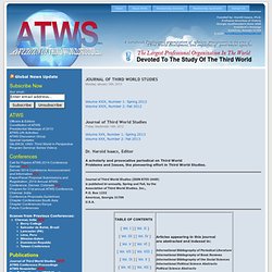 Journal of Third World Studies New « ATWS