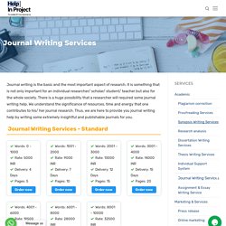 Journal Writing Services by Experts & Researchers